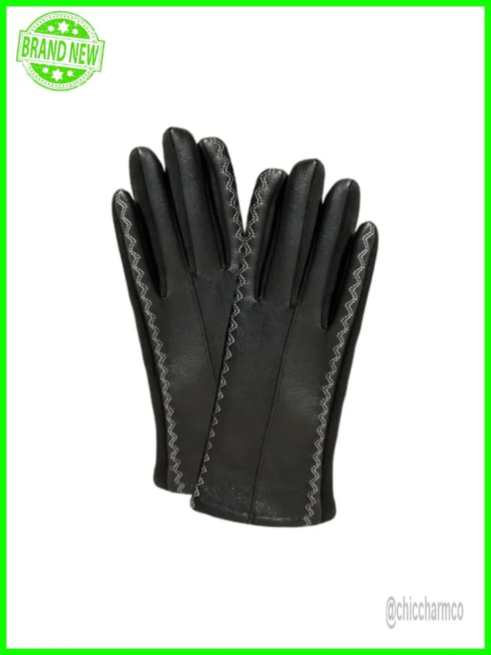 Faux Leather Gloves with Touchscreen Fingertips
